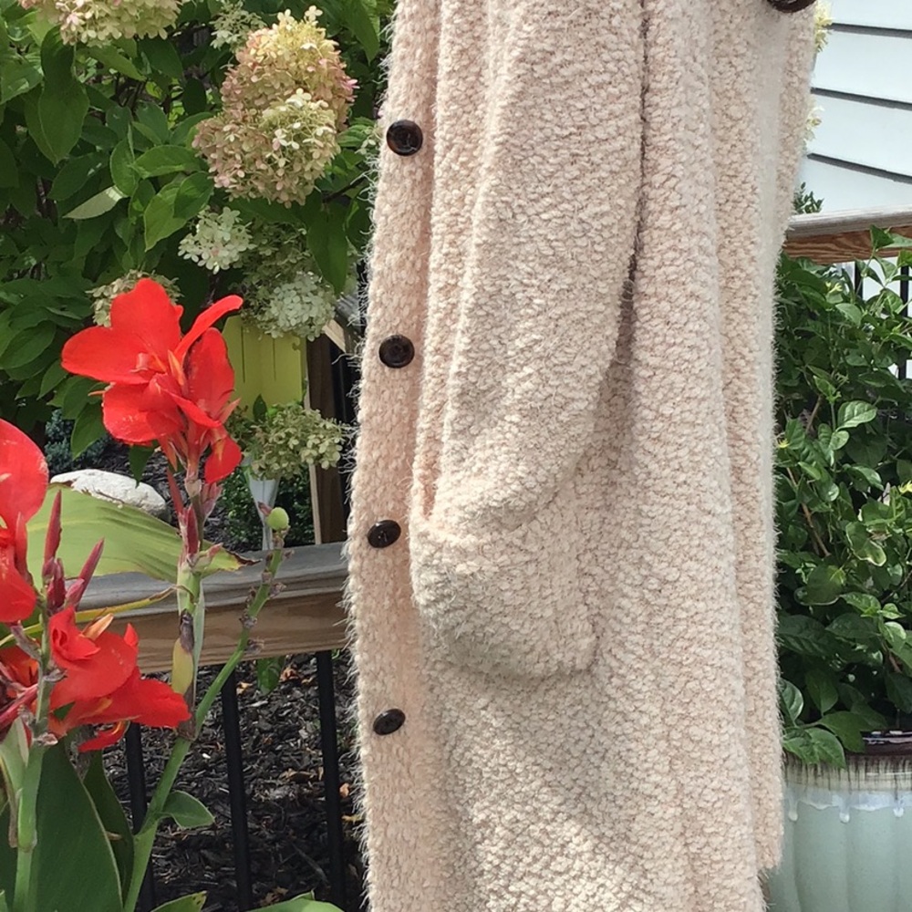EXTREME SOFT & COZY MIDI CARDIGAN, CREAM with POCKETS - Picture 7 of 13